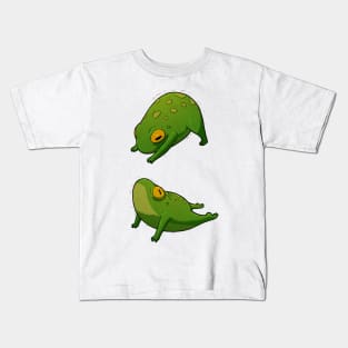 Yoga Frog Upward Downward Dog Kids T-Shirt